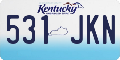 KY license plate 531JKN