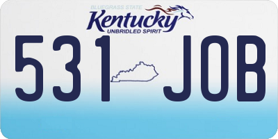 KY license plate 531JOB