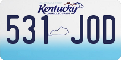 KY license plate 531JOD
