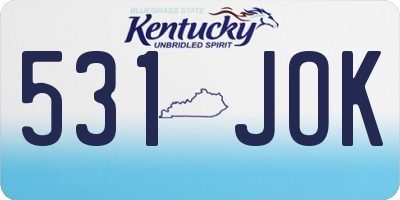 KY license plate 531JOK