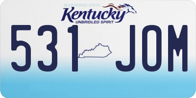 KY license plate 531JOM