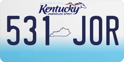 KY license plate 531JOR