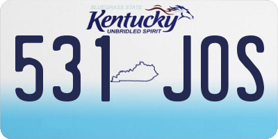 KY license plate 531JOS