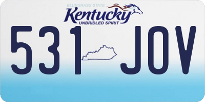 KY license plate 531JOV