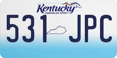 KY license plate 531JPC