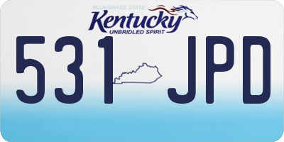 KY license plate 531JPD