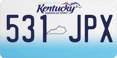 KY license plate 531JPX