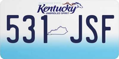 KY license plate 531JSF