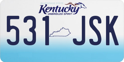 KY license plate 531JSK