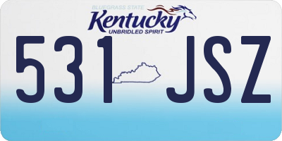 KY license plate 531JSZ