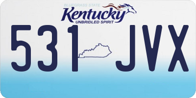 KY license plate 531JVX