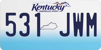 KY license plate 531JWM