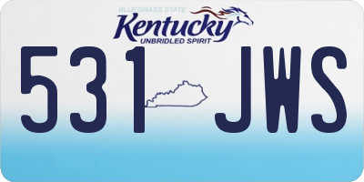 KY license plate 531JWS