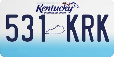 KY license plate 531KRK