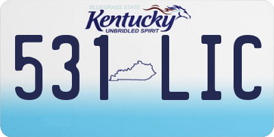KY license plate 531LIC