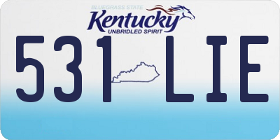 KY license plate 531LIE