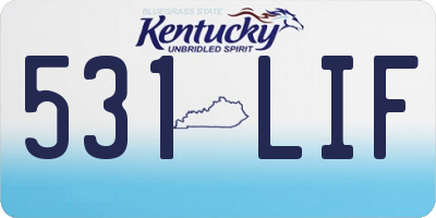 KY license plate 531LIF