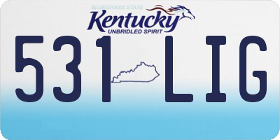 KY license plate 531LIG