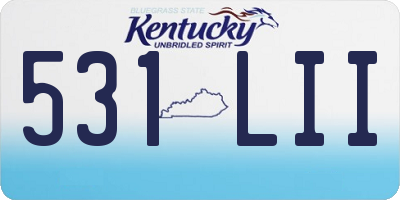 KY license plate 531LII