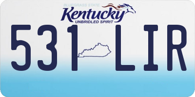 KY license plate 531LIR