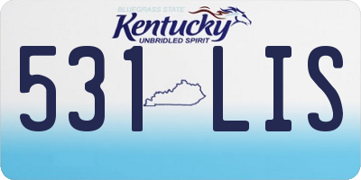 KY license plate 531LIS