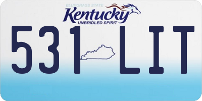 KY license plate 531LIT