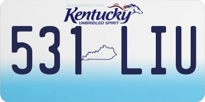 KY license plate 531LIU