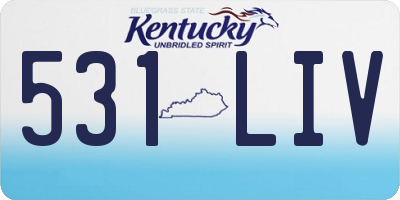 KY license plate 531LIV