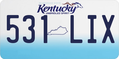 KY license plate 531LIX