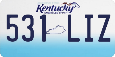 KY license plate 531LIZ