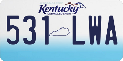 KY license plate 531LWA
