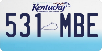 KY license plate 531MBE