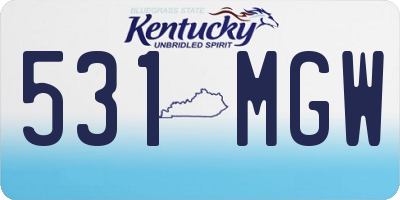 KY license plate 531MGW