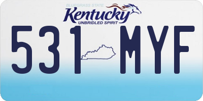 KY license plate 531MYF