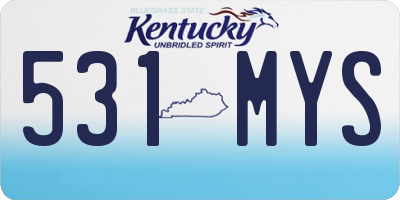 KY license plate 531MYS