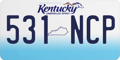 KY license plate 531NCP