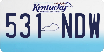 KY license plate 531NDW