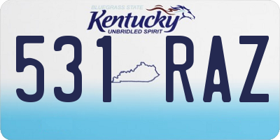 KY license plate 531RAZ