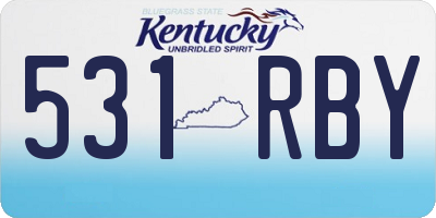 KY license plate 531RBY