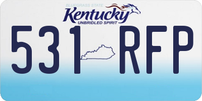 KY license plate 531RFP
