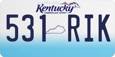 KY license plate 531RIK