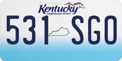 KY license plate 531SGO