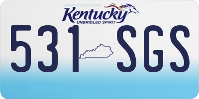 KY license plate 531SGS