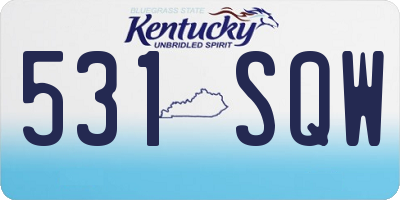 KY license plate 531SQW