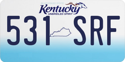 KY license plate 531SRF