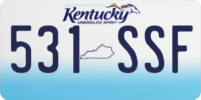KY license plate 531SSF