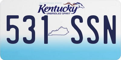 KY license plate 531SSN