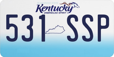 KY license plate 531SSP
