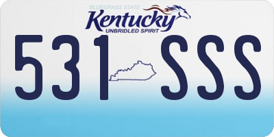 KY license plate 531SSS