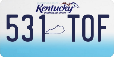 KY license plate 531TOF